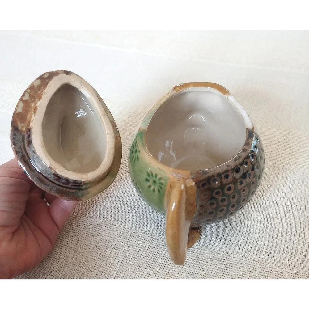VTG Pier 1 Ceramic Covered Fish Glazed Vessel